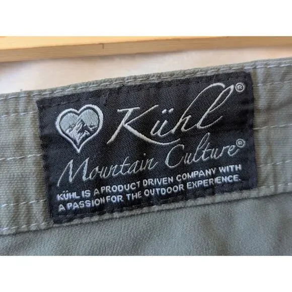 Kuhl Mountain Culture Zip Off Capri Hiking Outdoor Pants Army Green Wmns Sz 14 - Picture 11 of 12